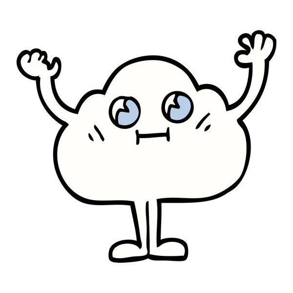 Happy Cartoon Doodle Cloud — Stock Vector