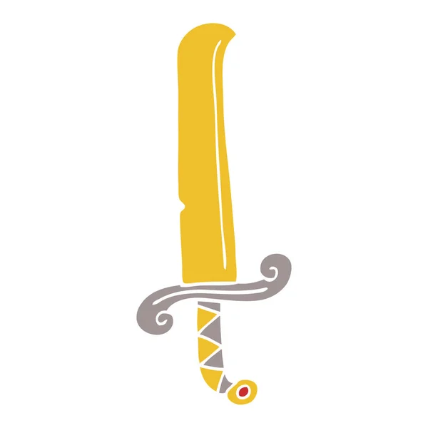 Cartoon Doodle Uraltes Schwert — Stockvektor