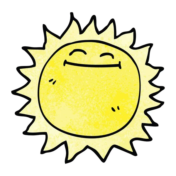 Kartun Corat Coret Matahari Bersinar - Stok Vektor