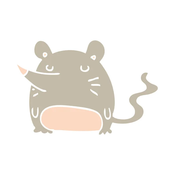 Ratón Dibujos Animados Estilo Color Plano — Vector de stock