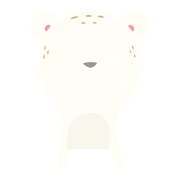 Felice Stile Piatto Cartone Animato Orso Polare — Vettoriale Stock