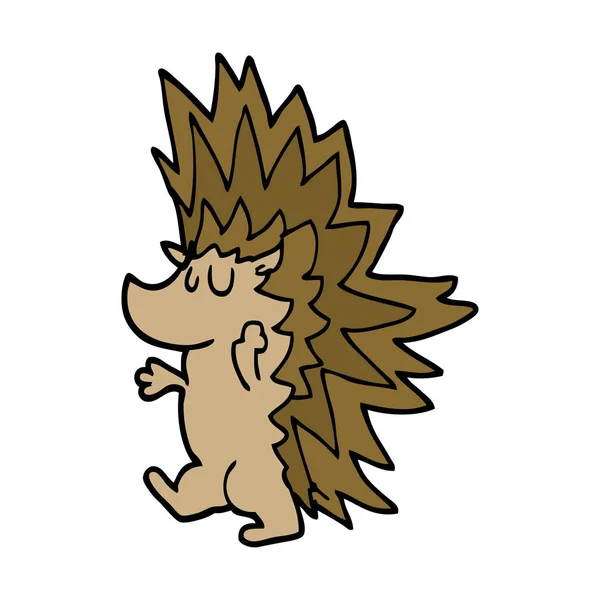 Cartoon Doodle Spiky Hedgehog — Stock Vector