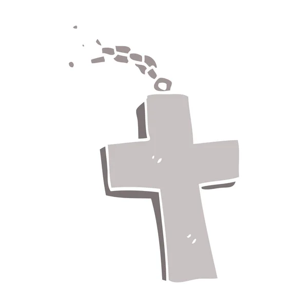 Dessin Animé Doodle Croix Argent — Image vectorielle