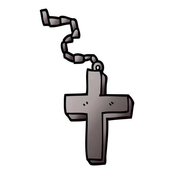 Cartoon Doodle Metal Cross — Stock Vector