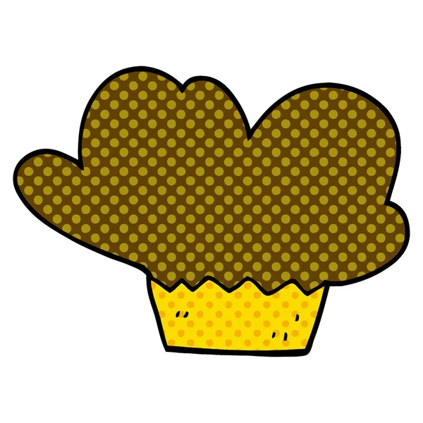 Cartoon Doodle Cupcake Vit — Stock vektor