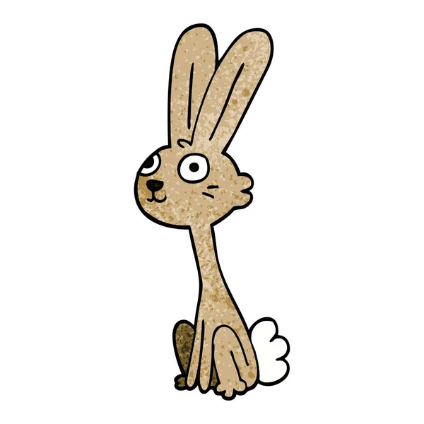Cartoon Doodle Rabbit White — Stock Vector