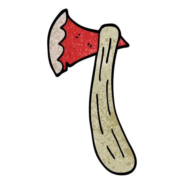 Cartoon Doodle Axe Fundo Branco — Vetor de Stock