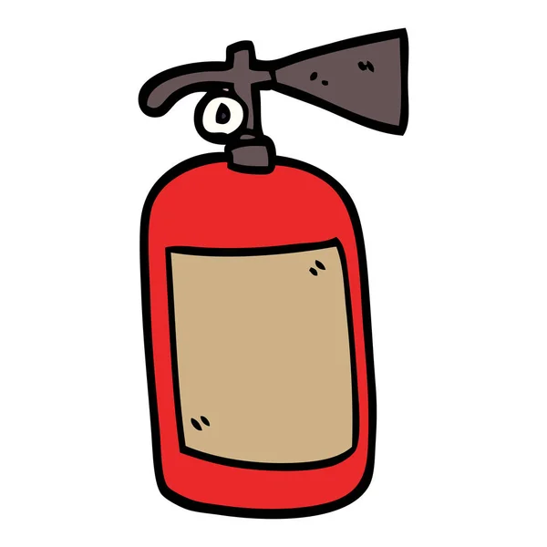 Caricatura Doodle Extintor Incendios — Vector de stock