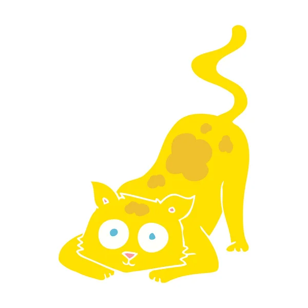 Illustration Couleur Plate Chat — Image vectorielle