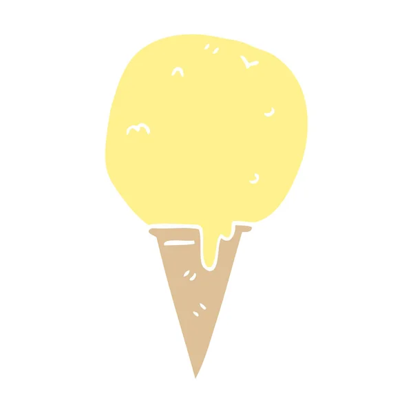 Dessin Animé Doodle Crème Glacée Cône — Image vectorielle