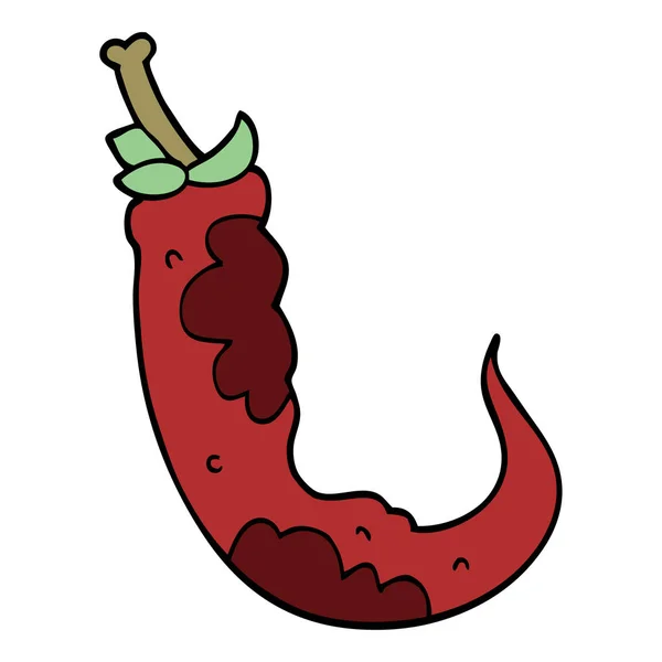 Cartoon Doodle Red Hot Chilli Pepper — Stock Vector