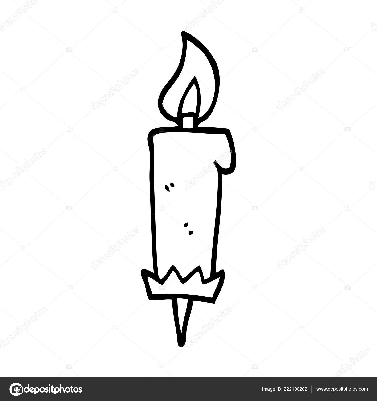 Line Drawing Cartoon Birthday Candle Stock Vector Image by ©lineartestpilot  #222100202