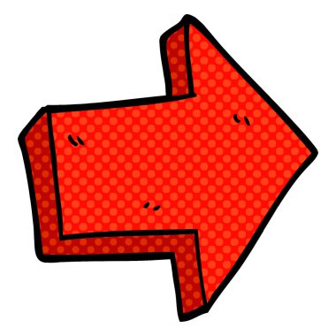 çizgi film doodle kırmızı ok