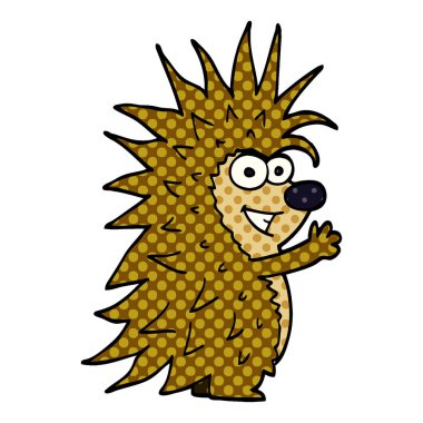 çizgi film doodle dikenli kirpi
