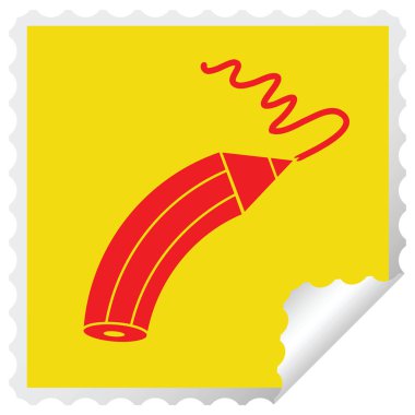 Etiket soyma bir çizgi kare karakalem