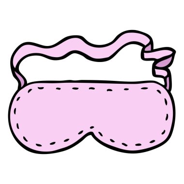 uyku maskesi çizilmiş doodle stil çizgi film el