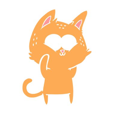 düz renk stil karikatür kedi