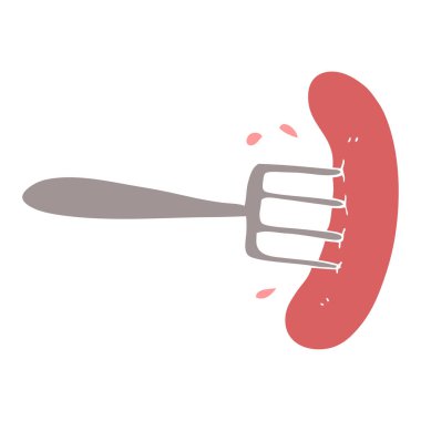 Sosisli sandviç çizgi film doodle