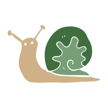 düz renk tarzı çizgi film salyangoz