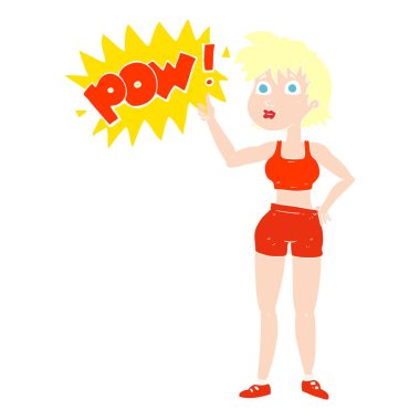 sembol Yaşasın vererek mutlu jimnastik salonu kadın