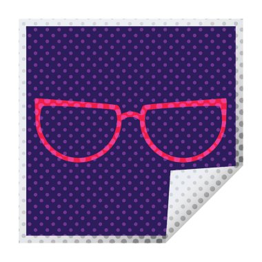 Gözlük grafik vektör kare Etiket soyma