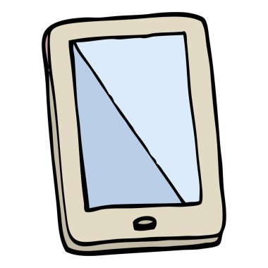 elle çizilmiş doodle tarzı çizgi film bilgisayar tablet