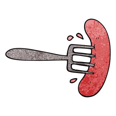 Sosisli sandviç çizgi film doodle