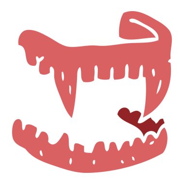 çizgi film halloween dişleri doodle