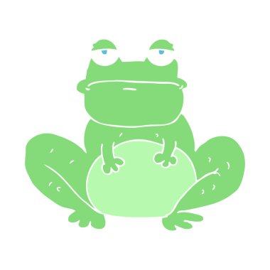 düz renk illüstrasyon kurbağa