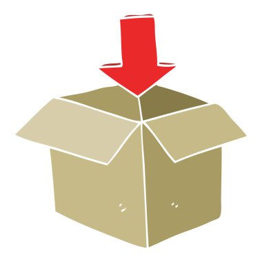 düz renk illüstrasyon ok ile kutusunun depolama sembol indir