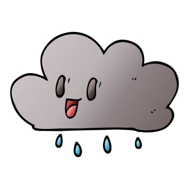 çizgi film doodle mutlu gri bulut