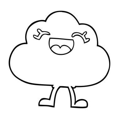 çizim karikatür mutlu gri bulut