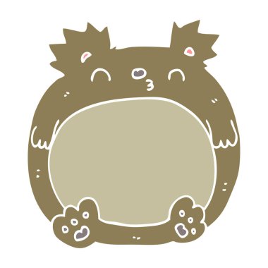 düz renk tarzı çizgi film ayı