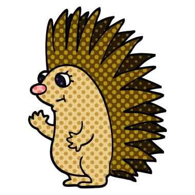 çizgi film doodle dikenli kirpi