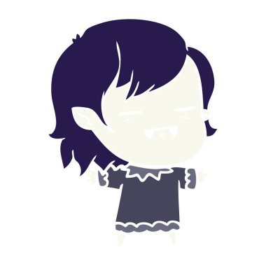 düz renk tarzı çizgi film ölümsüz vampir kız