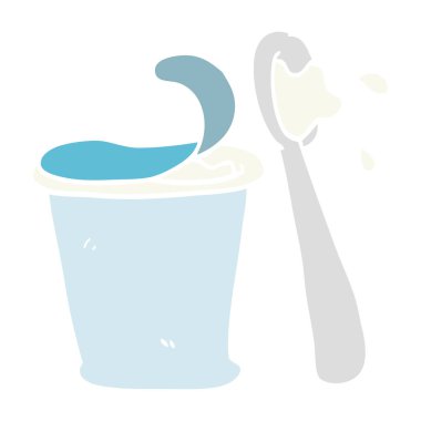 düz renk illüstrasyon karikatür yoğurt