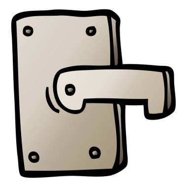 vektör degrade illüstrasyon karikatür metal kapı kolu