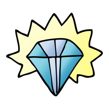 çizgi film doodle parlayan elmas