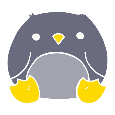 düz renk stil karikatür penguen