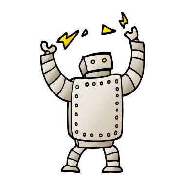 vektör degrade illüstrasyon karikatür dev robot