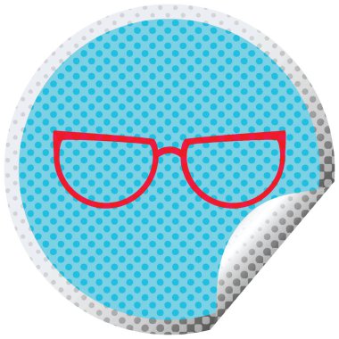 Gözlük grafik vektör dairesel peeling etiket