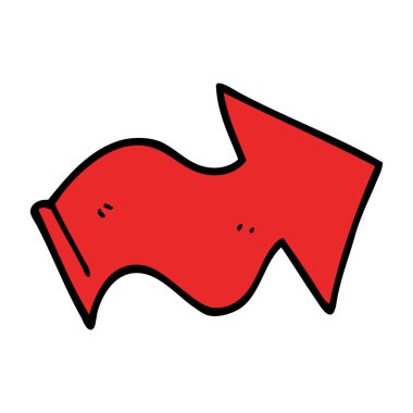 çizgi film doodle işaret eden ok