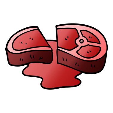 çizgi film doodle az pişmiş biftek