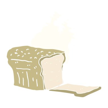 taze pişmiş ekmek düz renkli çizimi