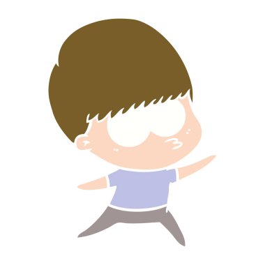 gergin düz renk stil çizgi film erkek