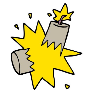 çizgi film doodle dinamit illüstrasyon