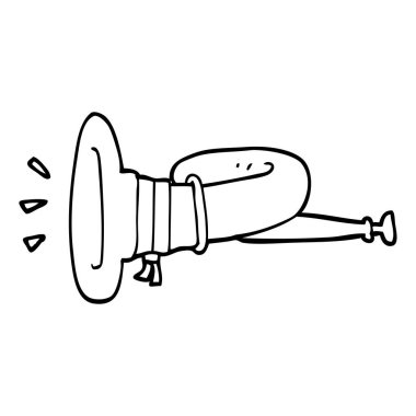 çizim karikatür kıvrılmış boynuz enstrüman