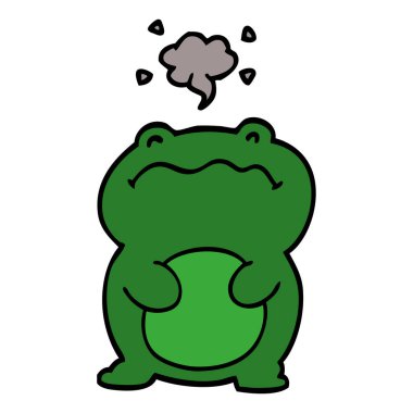 komik karikatür doodle kurbağa