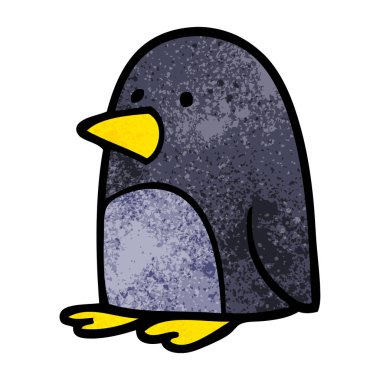 Doodle yılbaşı penguen karikatür