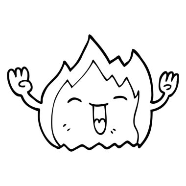 çizim karikatür mutlu kızıl ateş